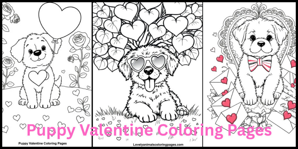 Puppy Valentine Coloring Pages