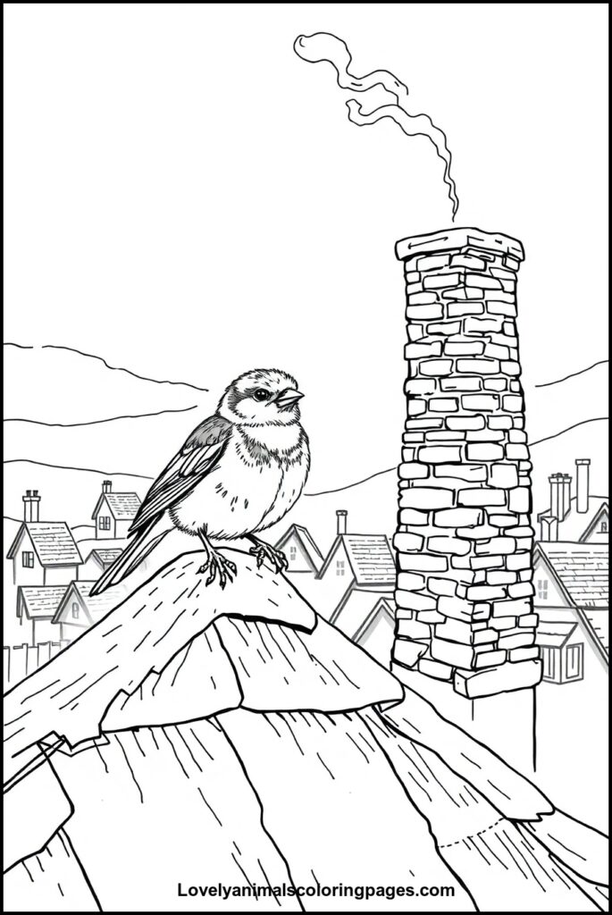 Sparrow Coloring Pages