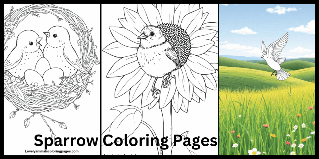 Sparrow Coloring Pages