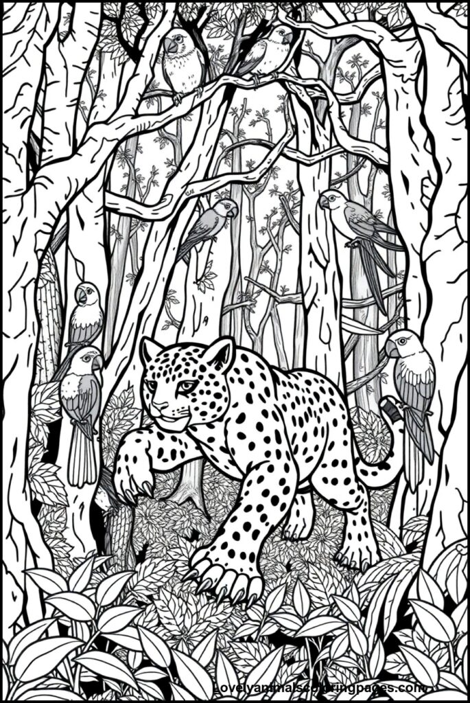 Jaguar Coloring Pages